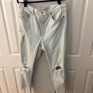 Old Navy Extra High-Waisted Button-Fly Sky-Hi Straight with button fly